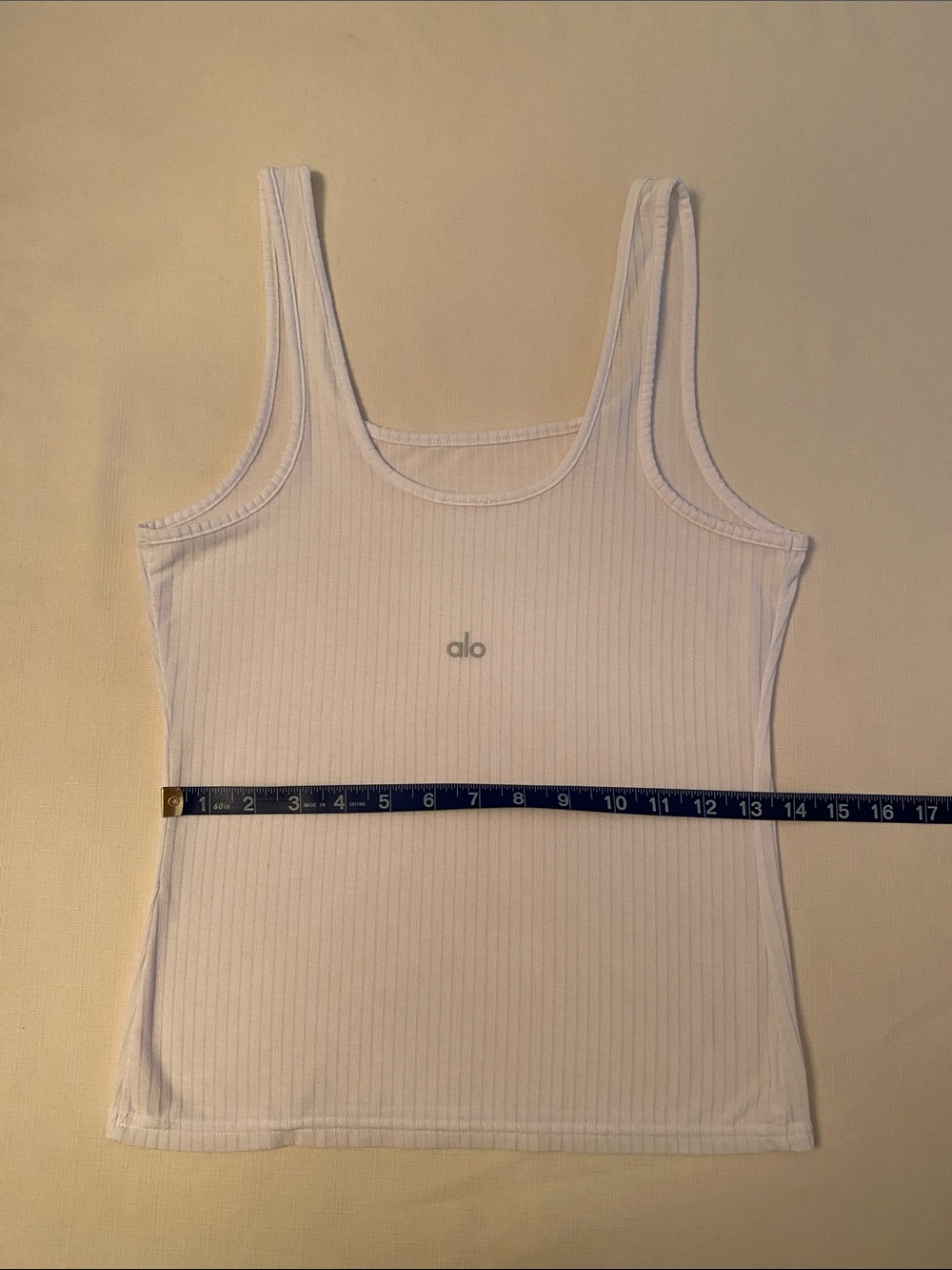 Alo, White Ribbed Tank Top - Picture 5 of 6